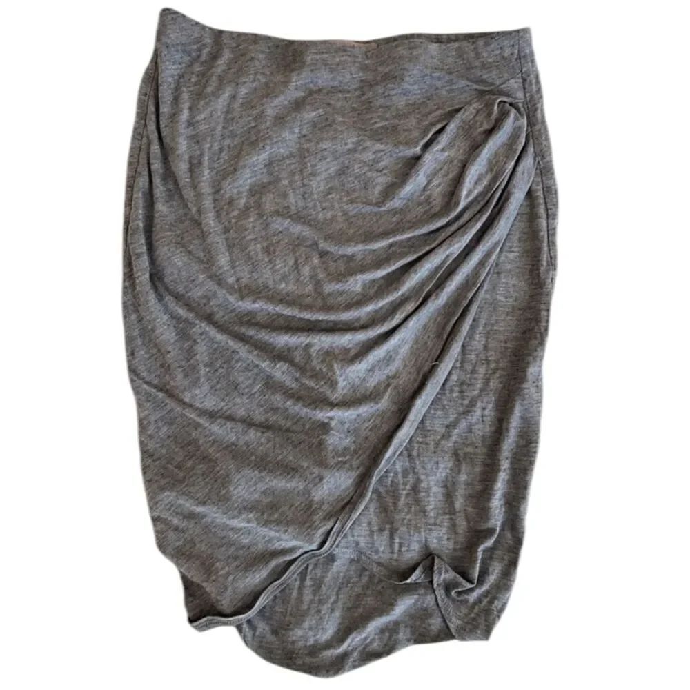 Helmut lang Gray Ruched Wrap-Front Women's Skirt p
